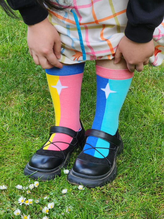 Asymmetrical Star Socks