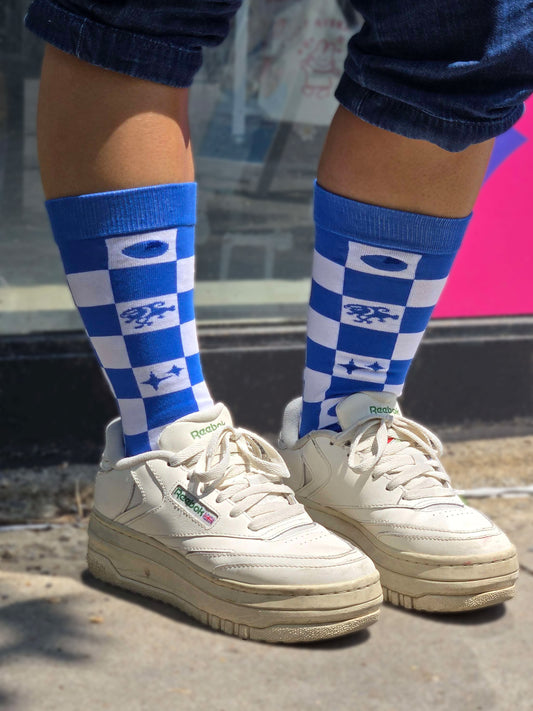 Cyano Checkered Socks