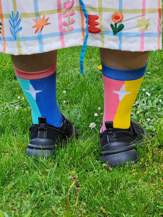 Asymmetrical Star Socks